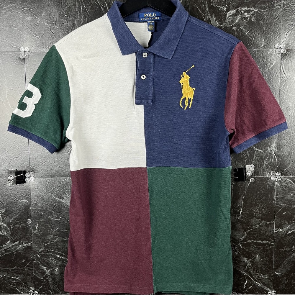 Polo Ralph Lauren Boy's Color Block Big Pony Polo Shirt Large (Men's XS)